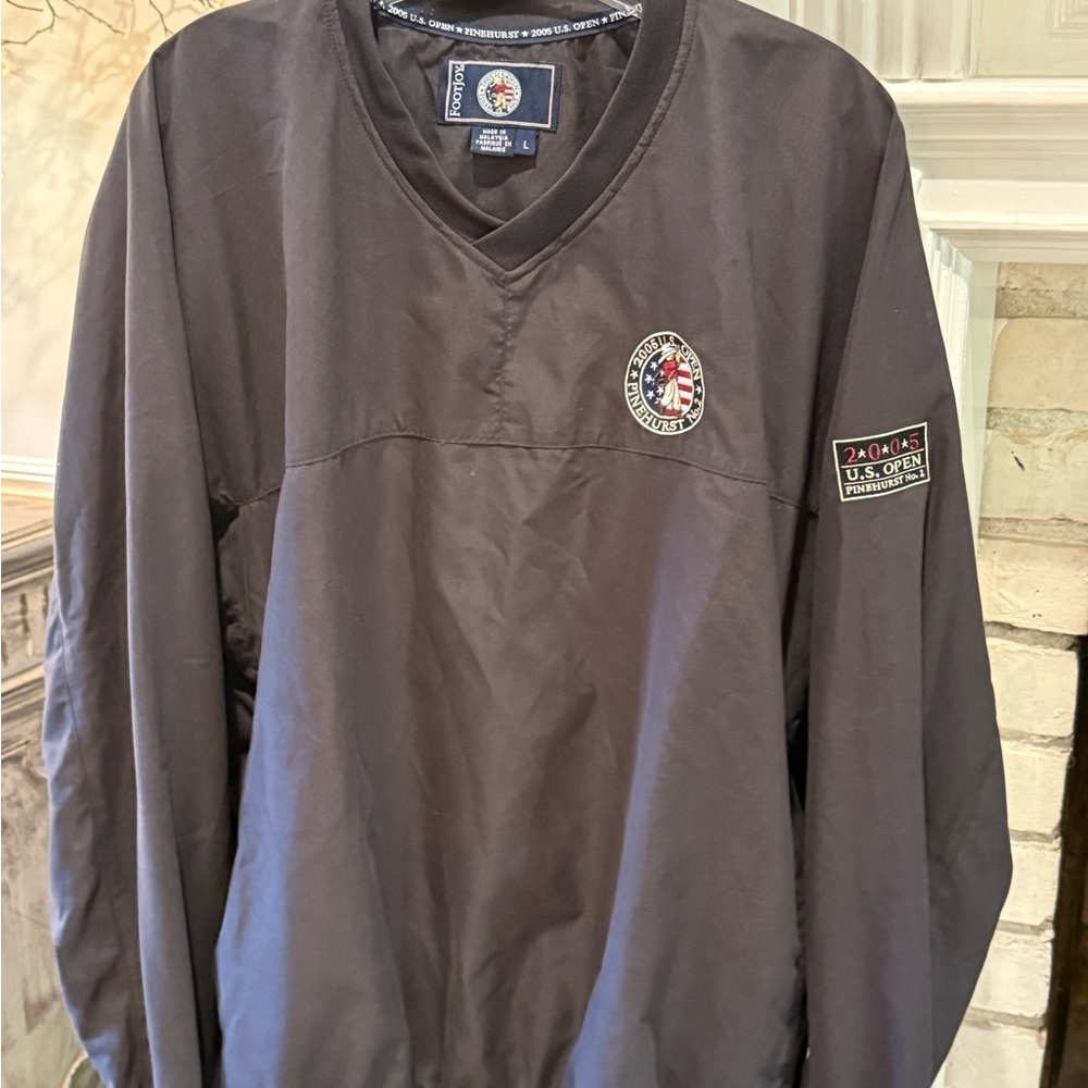 Footjoy US Open Windbreaker Black Golf Pinehurst 2005 Pullover Jacket Large L